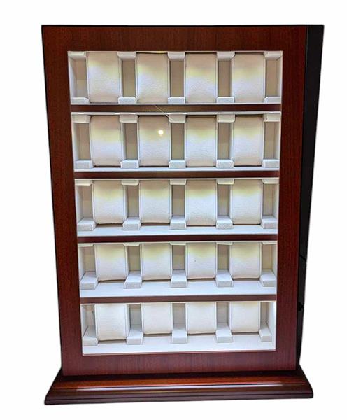Uhrenvitrine Tischvitrine für 20 Uhren braun mit LED-Licht No.11 15328