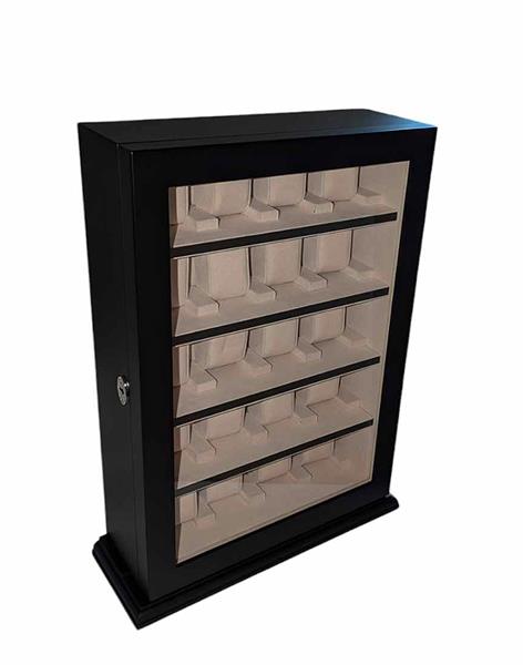 Uhrenvitrine Tischvitrine für 20 Uhren schwarz Schaukasten No.12 15329