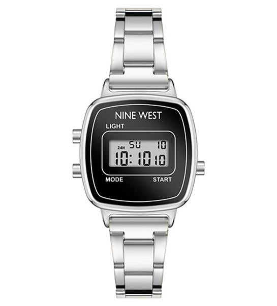 Nine West Damenuhr NW/2655BKSV DIGITAL Metall silber ALARM Licht UVP:49,-€ 15413