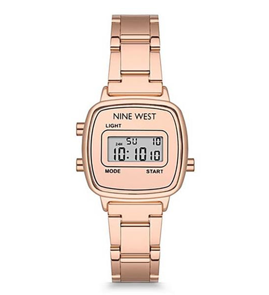 Nine West Damenuhr NW/2654RGRG DIGITAL Metall roségold ALARM Licht UVP:49,-€ 15422