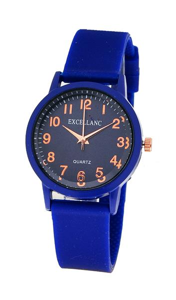 Excellanc Damenuhr 1500009-002 Silikon Blau Analog Quarz UVP: 49,95€ NEU 15426