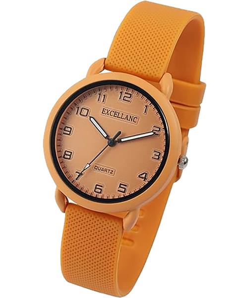 Excellanc Uhr UNISEX 1500007-003 Silikon Orange Analog Quarz UVP: 49,95€ NEU 15429