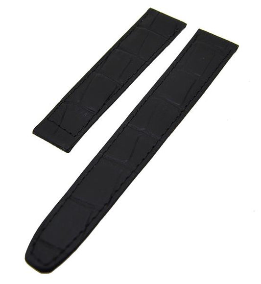 Uhrenarmband Kalbslederband kompatibel für Cartier Uhren schwarz 16mm NEU 15442
