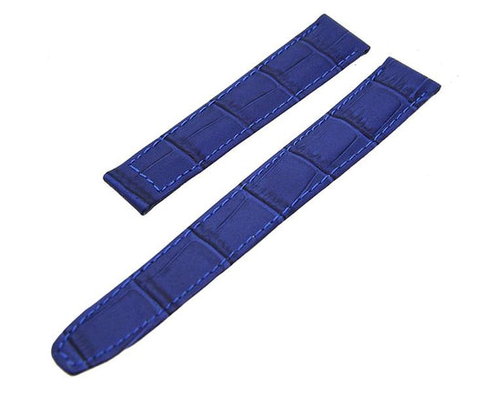 Uhrenarmband Kalbslederband kompatibel für Cartier Uhren blau 16mm NEU 15445