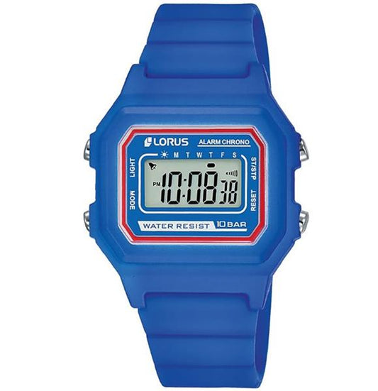 LORUS Kinderuhr R2319NX9 DIGITAL Silikon blau ALARM Licht UVP:29,-€ NEU 15447