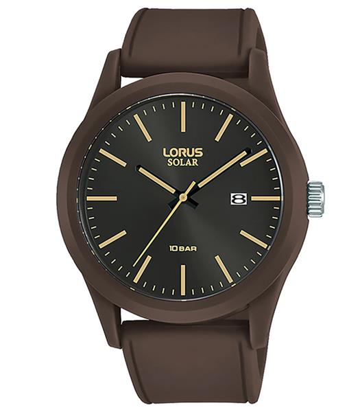 LORUS Herrenuhr RX307AX9 Analog Silikon braun Quarz UVP: 75,-€ NEU 15452