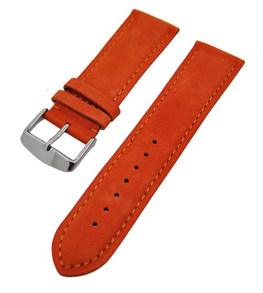 Uhrenarmband Kalbslederband kompatibel für Cartier Uhren Orange 24mm NEU 15489