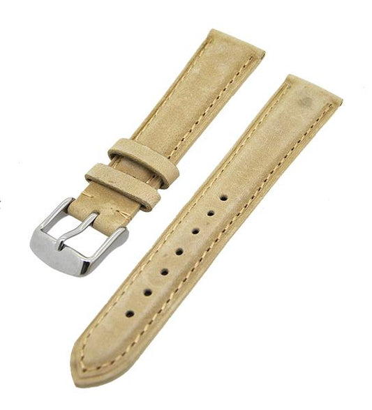 Uhrenarmband Kalbslederband kompatibel für Cartier Uhren Beige 18mm NEU 15492