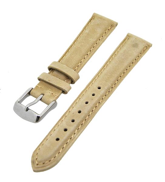 Uhrenarmband Kalbslederband kompatibel für Cartier Uhren Beige 18mm NEU 15492