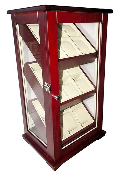 Uhrenvitrine Uhrenbox für 18 Armbanduhren Standvitrine Schaukasten SW-2010 C 15506
