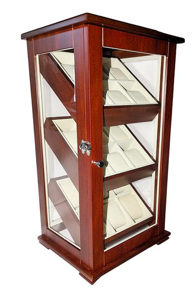 Uhrenvitrine Uhrenbox für 18 Armbanduhren Standvitrine Schaukasten SW-2010 M 15507