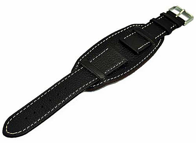 Uhrenarmband Kalbleder mit Unterlegteil schwarz U-Boot