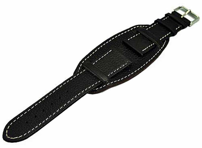 Uhrenarmband Kalbleder mit Unterlegteil schwarz U-Boot