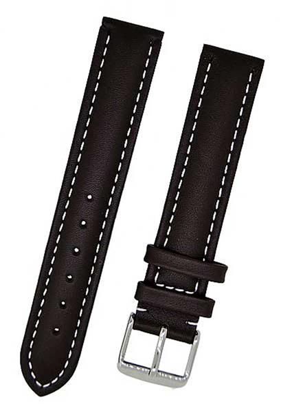 Uhrenarmband Armband braun mit weißer Naht 18mm Kalbleder NEU 9099
