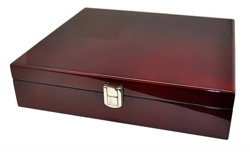 Uhrenbox für 10 Uhren 8-fach lackiert Bordeaux Rot 10222