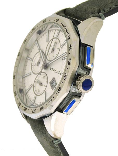 Versace Herrenuhr VEBJ001 Leder grau DATUM Chrono UVP:1080,-€ 12091