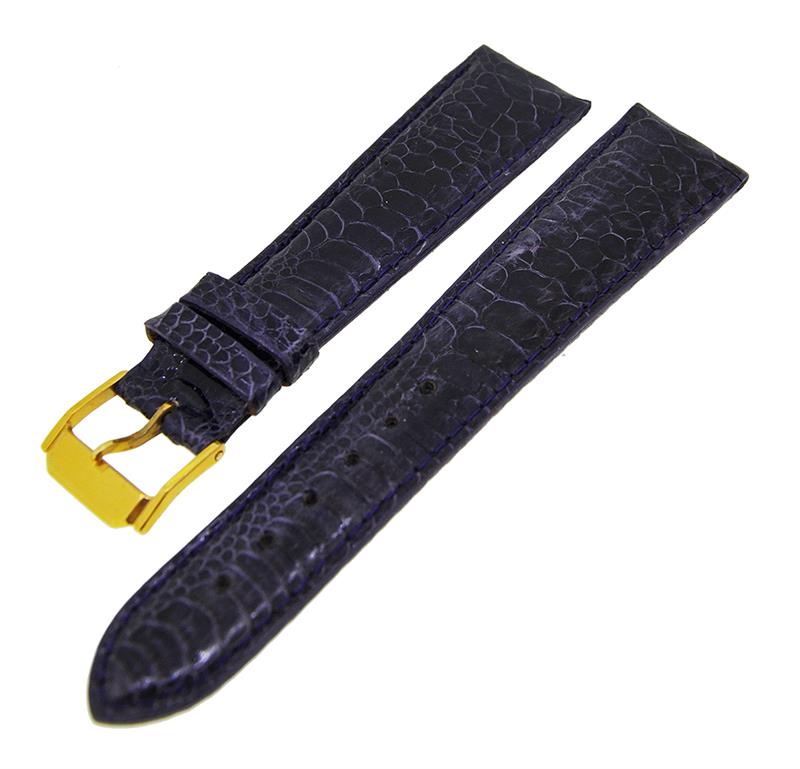 Uhrenarmband Lederband Violett Glänzend Kroko 20mm Dornschließe Gold 14187