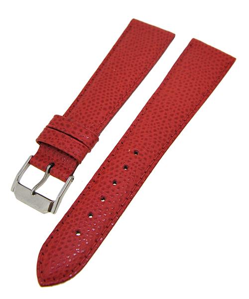 Uhrenarmband Lederband Rot Ton in Ton 18mm Dornschließe Silber 14205