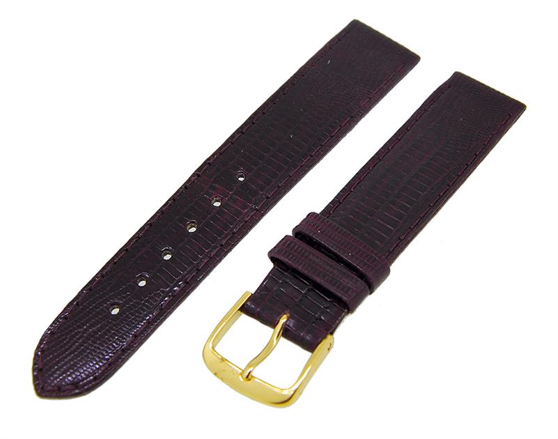 Uhrenarmband Lederband Bordeaux 16mm Dornschließe Gold Ersatzband NEU 14511