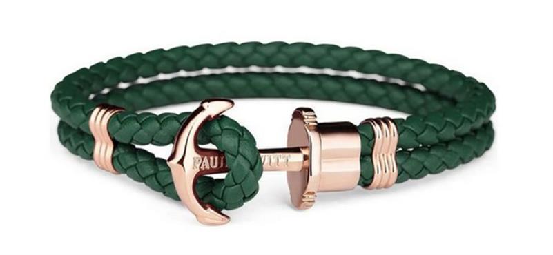 Paul Hewitt Armband Unisex PH-PH-L-R-G-XS Leder grün roségold UVP:49,90€ 14674