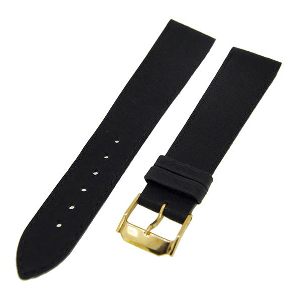 Uhrenarmband Lederband Schwarz 20mm TiT Dornschließe Gold Ersatzband 14688