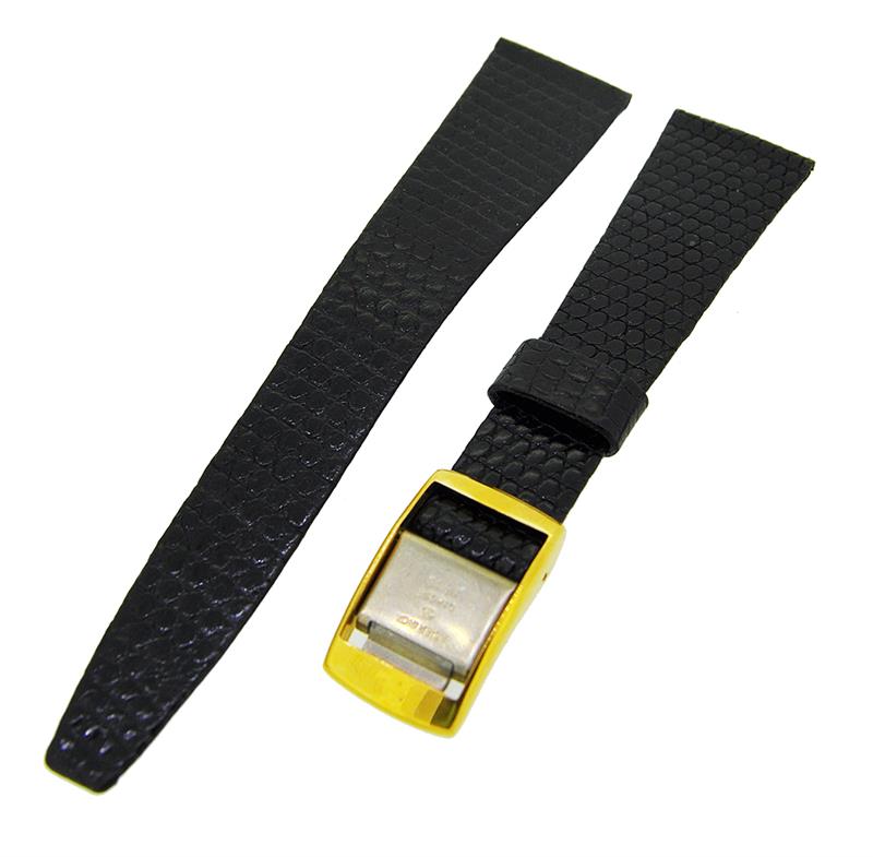 Uhrenarmband Leder Schwarz 20mm ohne Naht Kippschließe Gold Silber Ersatzband 14727