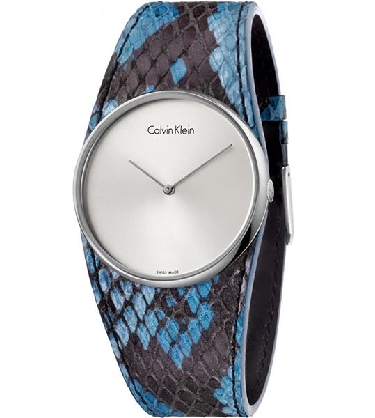 Calvin Klein Damen Armbanduhr K5V231V6 Leder blau schwarz UVP: 239,00€ 14859