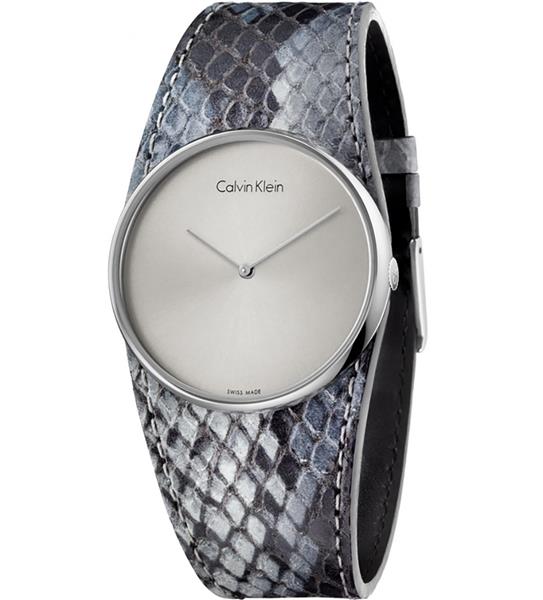 Calvin Klein Damen Armbanduhr K5V231Q4 Leder grau schwarz UVP: 239,00€ 14860